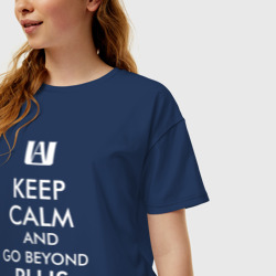 Женская футболка хлопок Oversize Keep Calm and go Beyond - фото 2