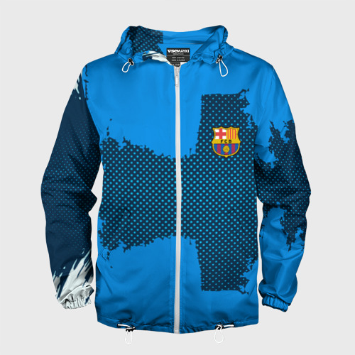 Мужская ветровка 3D BARCELONA SPORT BLUE, цвет белый