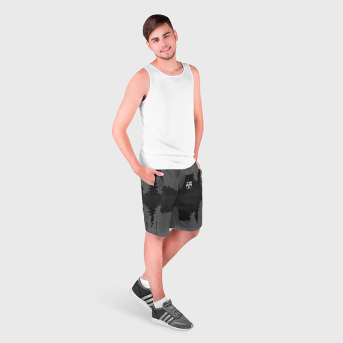 Мужские шорты 3D BARCELONA SPORT GRAY, цвет 3D печать - фото 3