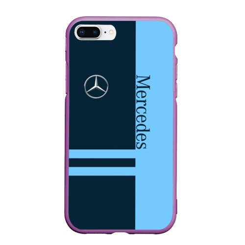 Чехол для iPhone 7Plus/8 Plus матовый с принтом Mercedes, вид спереди #2