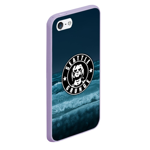 Чехол для iPhone 5/5S матовый Seattle grunge Nirvana, цвет светло-сиреневый - фото 3
