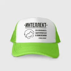 Кепка тракер с сеткой Цитата об интеллекте