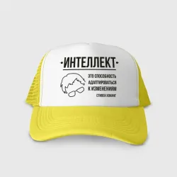 Кепка тракер с сеткой Цитата об интеллекте