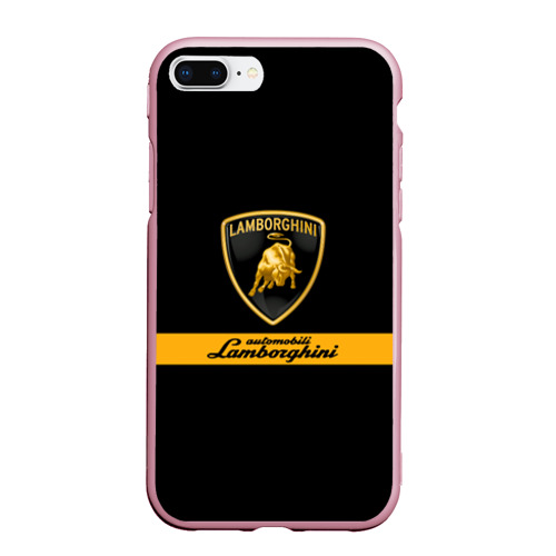 Чехол для iPhone 7Plus/8 Plus матовый Lamborghini Automobili S.p.A, цвет розовый