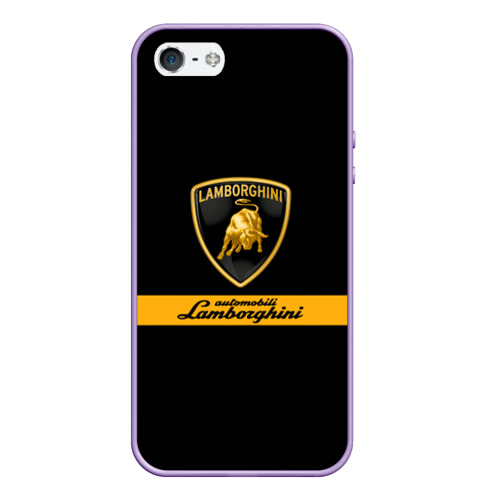 Чехол для iPhone 5/5S матовый Lamborghini Automobili S.p.A, цвет светло-сиреневый