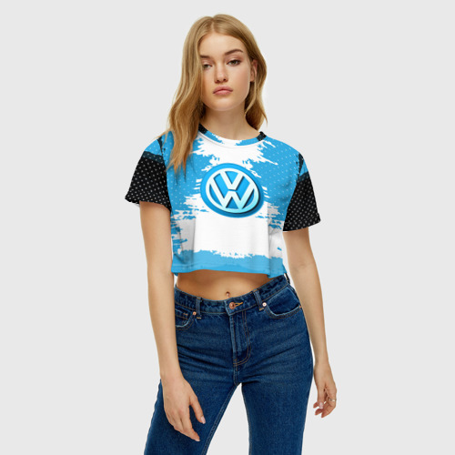 Женская футболка Crop-top 3D Volkswagen , цвет 3D печать - фото 3