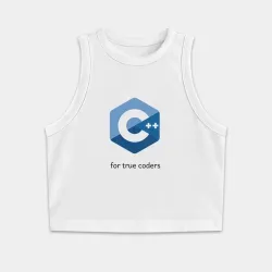 Женская укороченная майка-топ хлопок C++ for true coders