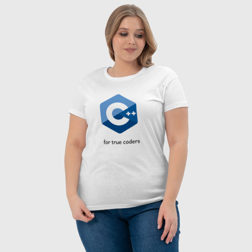 Женская футболка хлопок с принтом C++ for true coders, фото #4