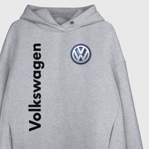 Женское худи Oversize хлопок Volkswagen, цвет меланж - фото 3