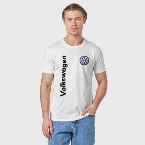 Мужская футболка хлопок Volkswagen, цвет белый - фото 3