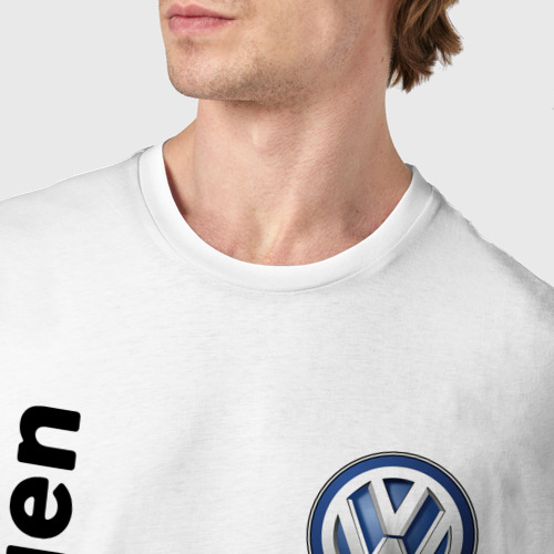 Мужская футболка хлопок Volkswagen, цвет белый - фото 6