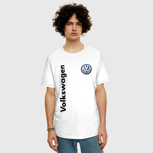 Мужская футболка хлопок Oversize Volkswagen, цвет белый - фото 3