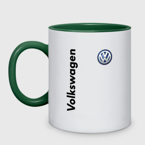 Кружка двухцветная с принтом Volkswagen, вид спереди #2