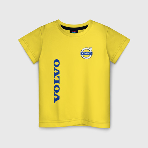 Детская футболка хлопок Volvo, цвет желтый