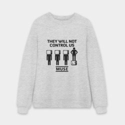 Мужской свитшот oversize без начеса хлопок They will not control us, Muse