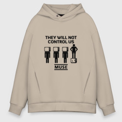 Мужское худи Oversize хлопок They will not control us, Muse