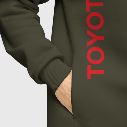 Мужское худи Oversize хлопок Toyota, цвет хаки - фото 8