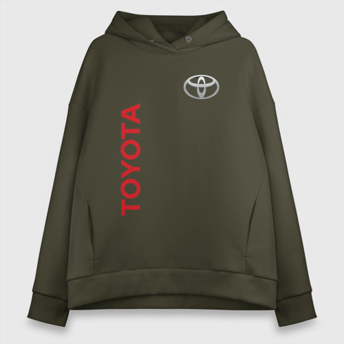 Женское худи Oversize хлопок Toyota, цвет хаки