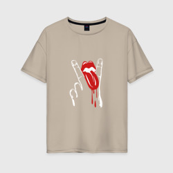 Женская футболка хлопок Oversize The Rolling Stones