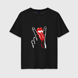 Женская футболка хлопок Oversize The Rolling Stones