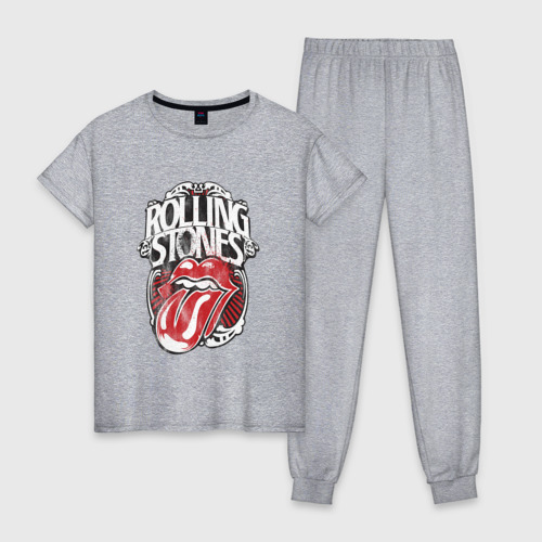 Женская пижама хлопок The Rolling Stones, цвет меланж