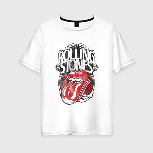 Женская футболка из хлопка оверсайз с принтом The Rolling Stones, вид спереди №1