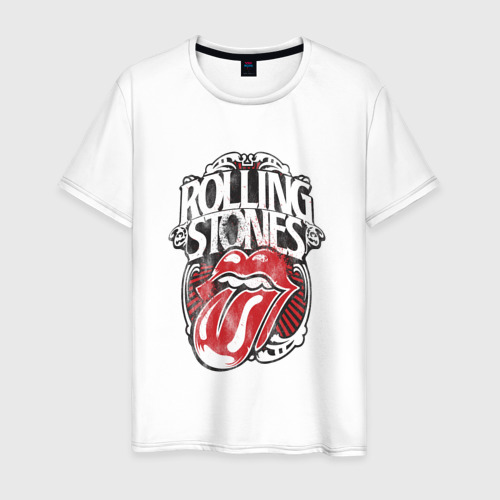 Мужская футболка хлопок The Rolling Stones, цвет белый