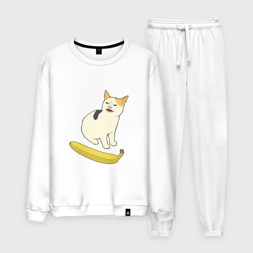 Мужской костюм хлопок Cat no banana meme