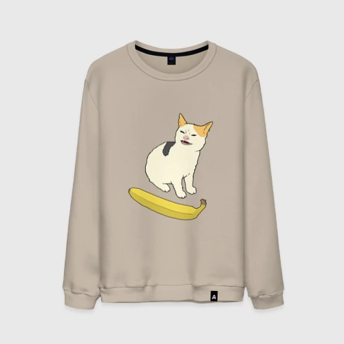 Мужской свитшот хлопок Cat no banana meme