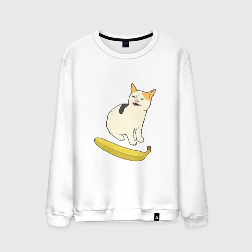 Мужской свитшот хлопок Cat no banana meme