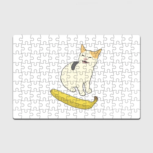 Головоломка Пазл магнитный 126 элементов Cat no banana meme