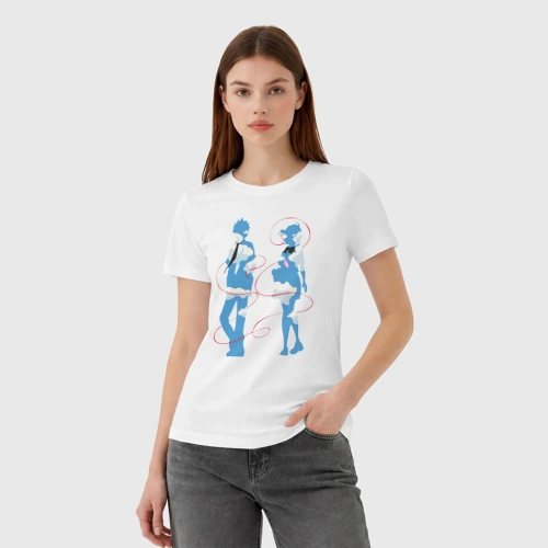 Женская футболка хлопок с принтом Твое имя, фото на моделе #1