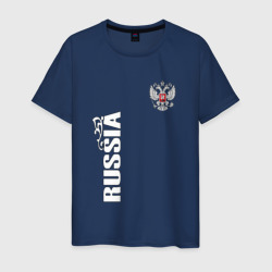 Мужская футболка хлопок Russia герб двусторонняя