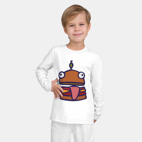 Детская пижама с лонгсливом хлопок Derp Burger, цвет белый - фото 3