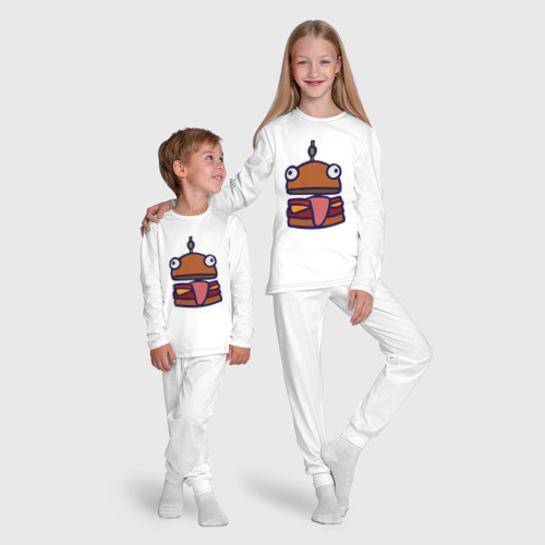 Детская пижама с лонгсливом хлопок Derp Burger, цвет белый - фото 9