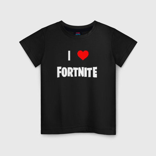 Детская Футболка I love Fortnite (хлопок)