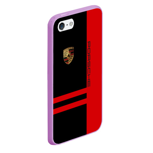 Чехол для iPhone 5/5S матовый Porsche, цвет сиреневый - фото 3