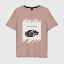 Мужская футболка хлопок Oversize Porsche retro