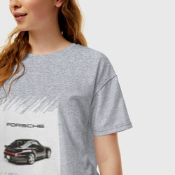 Женская футболка хлопок Oversize Porsche retro - фото 2