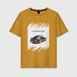 Женская футболка хлопок Oversize Porsche retro