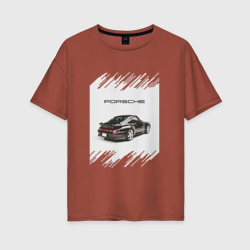 Женская футболка хлопок Oversize Porsche retro