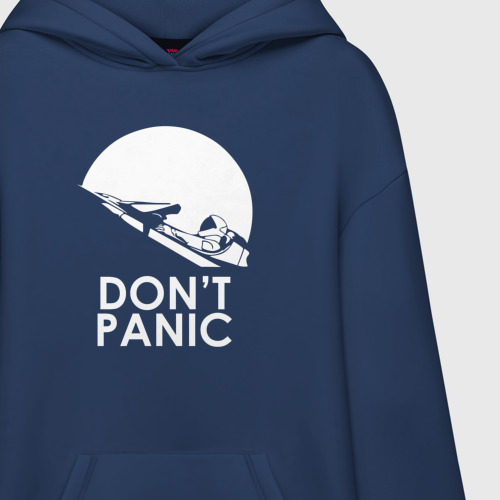 Худи SuperOversize хлопок Don't Panic, цвет темно-синий - фото 3