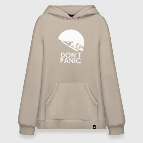 Худи SuperOversize хлопок Don't Panic, цвет миндальный