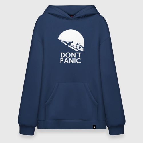 Худи SuperOversize хлопок Don't Panic, цвет темно-синий