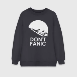 Женский свитшот oversize без начеса хлопок Don't Panic