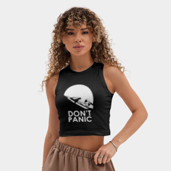 Женская укороченная майка-топ хлопок Don't Panic - фото 2