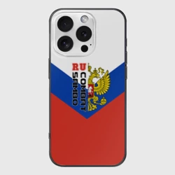 Чехол для iPhone 16 Pro силиконовый с защитой камеры Combat sambo RU