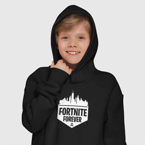 Детское худи Oversize хлопок Fortnite Forever, цвет черный - фото 12