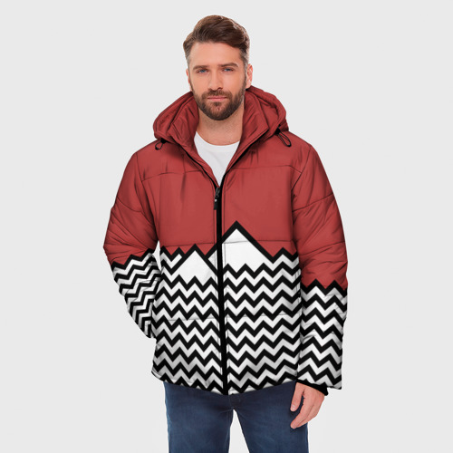 Мужская зимняя куртка 3D Твин Пикс, цвет красный - фото 3