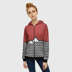 Женская толстовка 3D на молнии Твин Пикс - фото 2